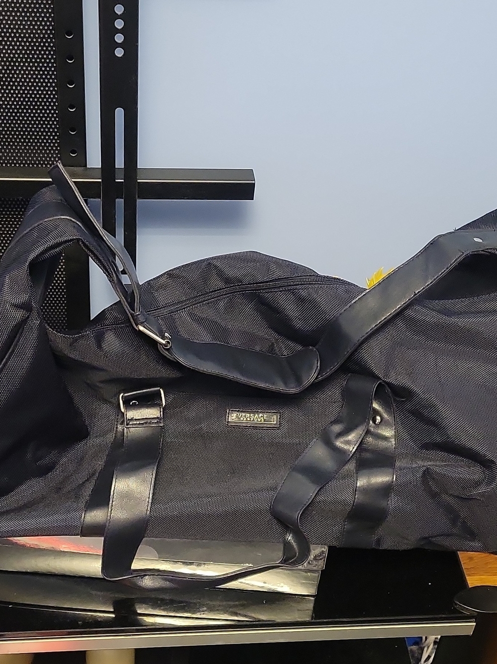 Versace Navy Blue Duffel Bag - Men